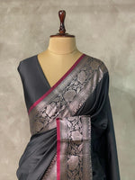 Black katan Banarasi silk saree- PIH38A