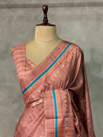 Chicku shade Semi tusser silk saree - KRUPT1