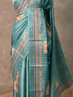 Blue Semi tusser silk saree - KRUPT2