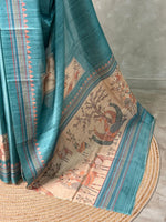 Blue Semi tusser silk saree - KRUPT2