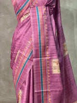 Onion pink Semi tusser silk saree - KRUPT4