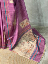 Onion pink Semi tusser silk saree - KRUPT4