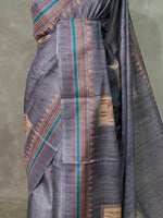 Grey Semi tusser silk saree - KRUPT7