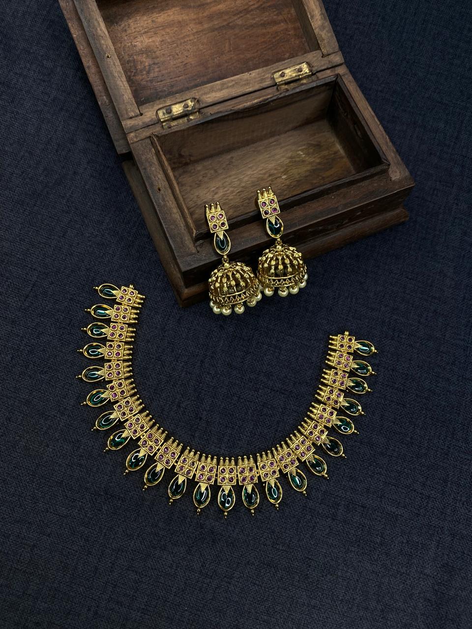 Premium Palakka Enamel Necklace- JN13