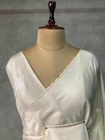 Off white tusser silk silk saree - PBR13