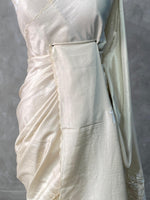 Off white tusser silk silk saree - PBR13