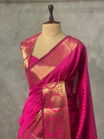 Rani Pink Semi Banarasi saree - LZ9G