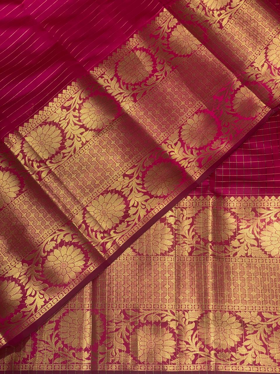 Rani Pink Semi Banarasi saree - LZ9G