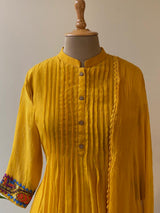 Yellow Pure mul chanderi salwar set -SMUL4 -SIZE40