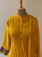 Yellow Pure mul chanderi salwar set -SMUL4 -SIZE40