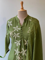Green Pure mul chanderi salwar set -SMUL7-SIZE38