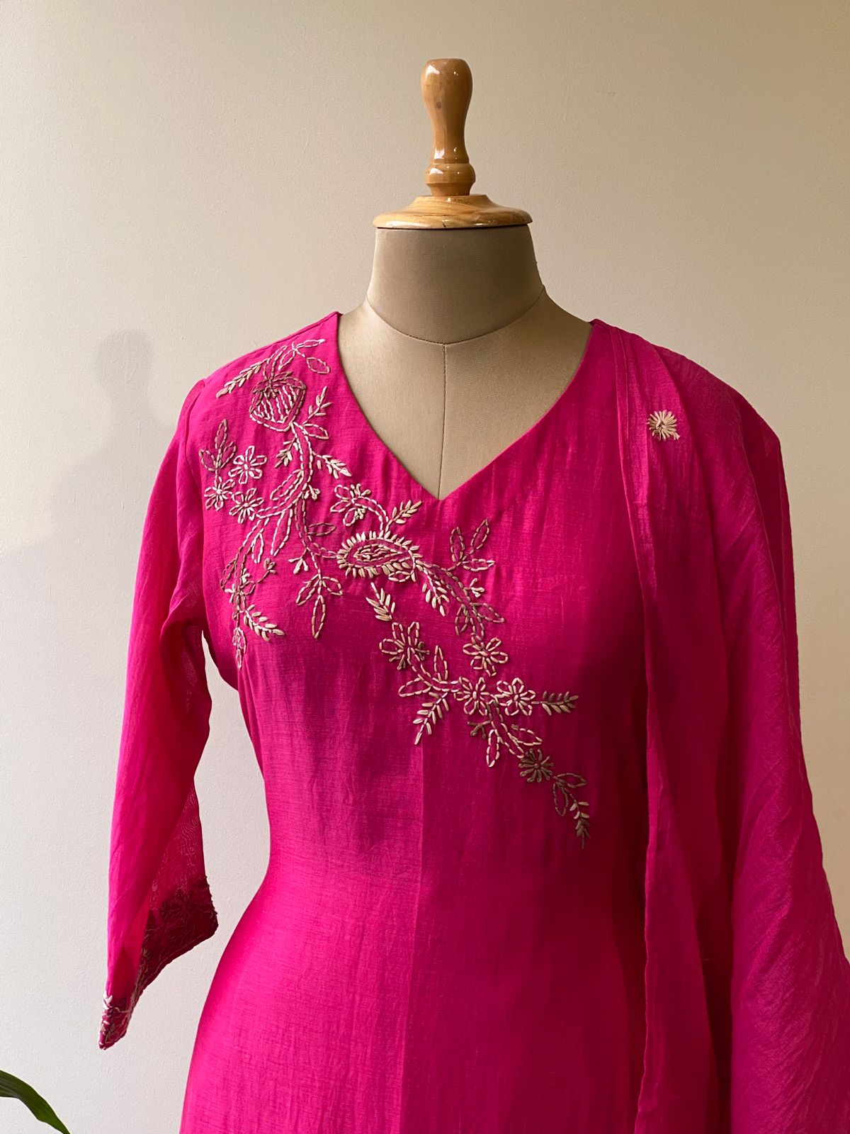 Magenta Pure mul chanderi salwar set -SMUL11 -SIZE40