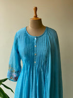 Blue Pure mul chanderi salwar set -SMUL11 -SIZE40