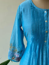 Blue Pure mul chanderi salwar set -SMUL11 -SIZE40