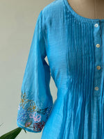 Blue Pure mul chanderi salwar set -SMUL11 -SIZE40