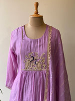 Lavender Pure mul chanderi salwar set -SMUL15-SIZE40