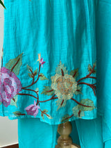 Blue Pure mul chanderi salwar set -SMUL16-SIZE44