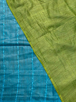 Blue and Green Tusser silk saree -SOT19