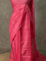 Dark Pink Tusser silk saree -SOT10