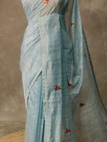 Pastal Blue jute tissuesaree -VR2D