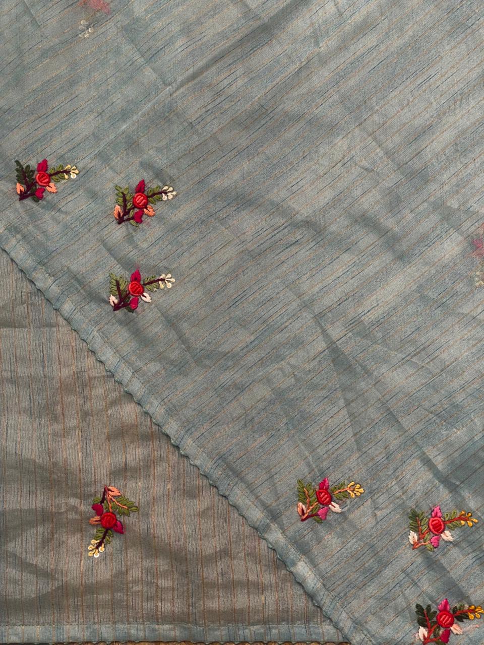 Pastal Blue jute tissuesaree -VR2D