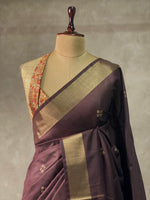Brown chanderi cotton silksaree -KRUPB