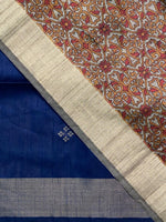Blue Chanderi cotton silksaree -KRUPB2