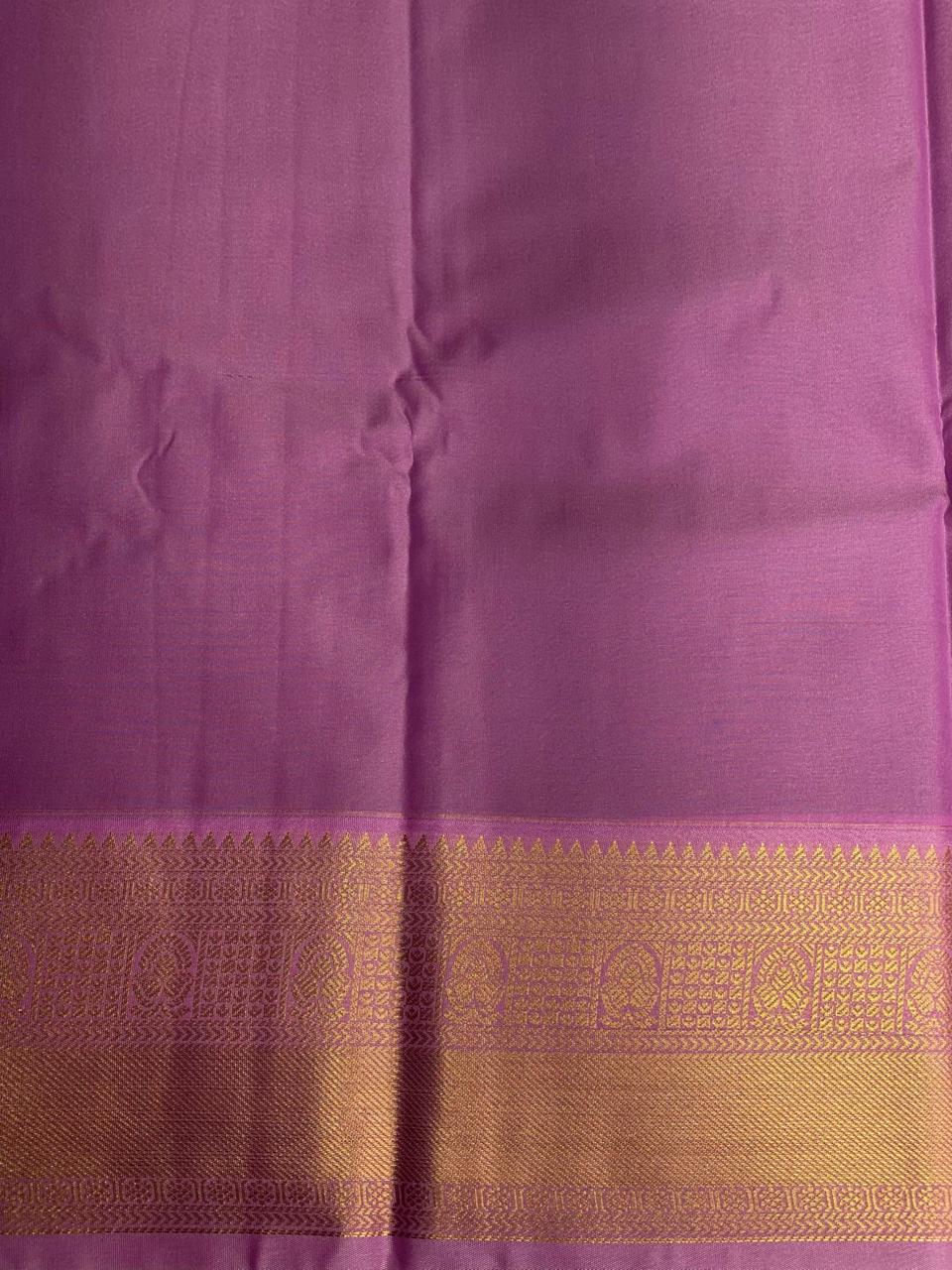 Maroon and lavender kanchipuram silk saree- PSSR252