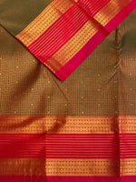 Olive Green and magenta kanchipuram silk saree- PSSR253