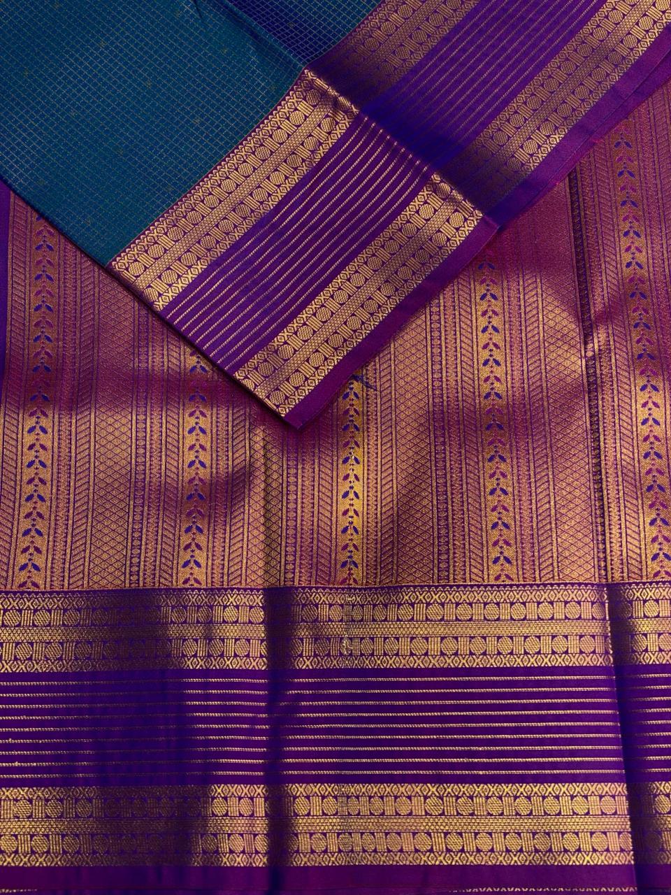 Blue and Violet kanchipuram silk saree- PSSR255
