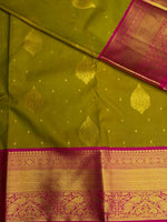 Olive Green and magenta kanchipuram silk saree- PSSR264