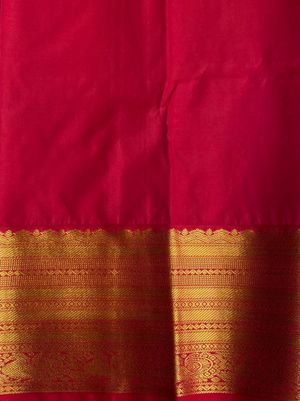 Olive Green and magenta kanchipuram silk saree- PSSR265
