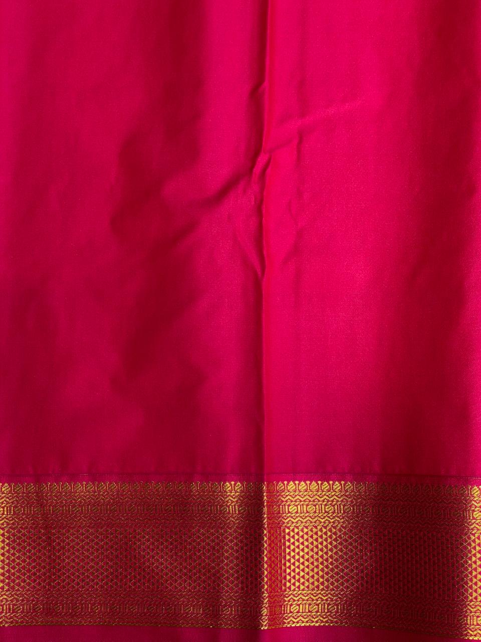 Olive Green and magenta kanchipuram silk saree- PSSR266