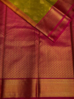 Olive Green and magenta kanchipuram silk saree- PSSR266