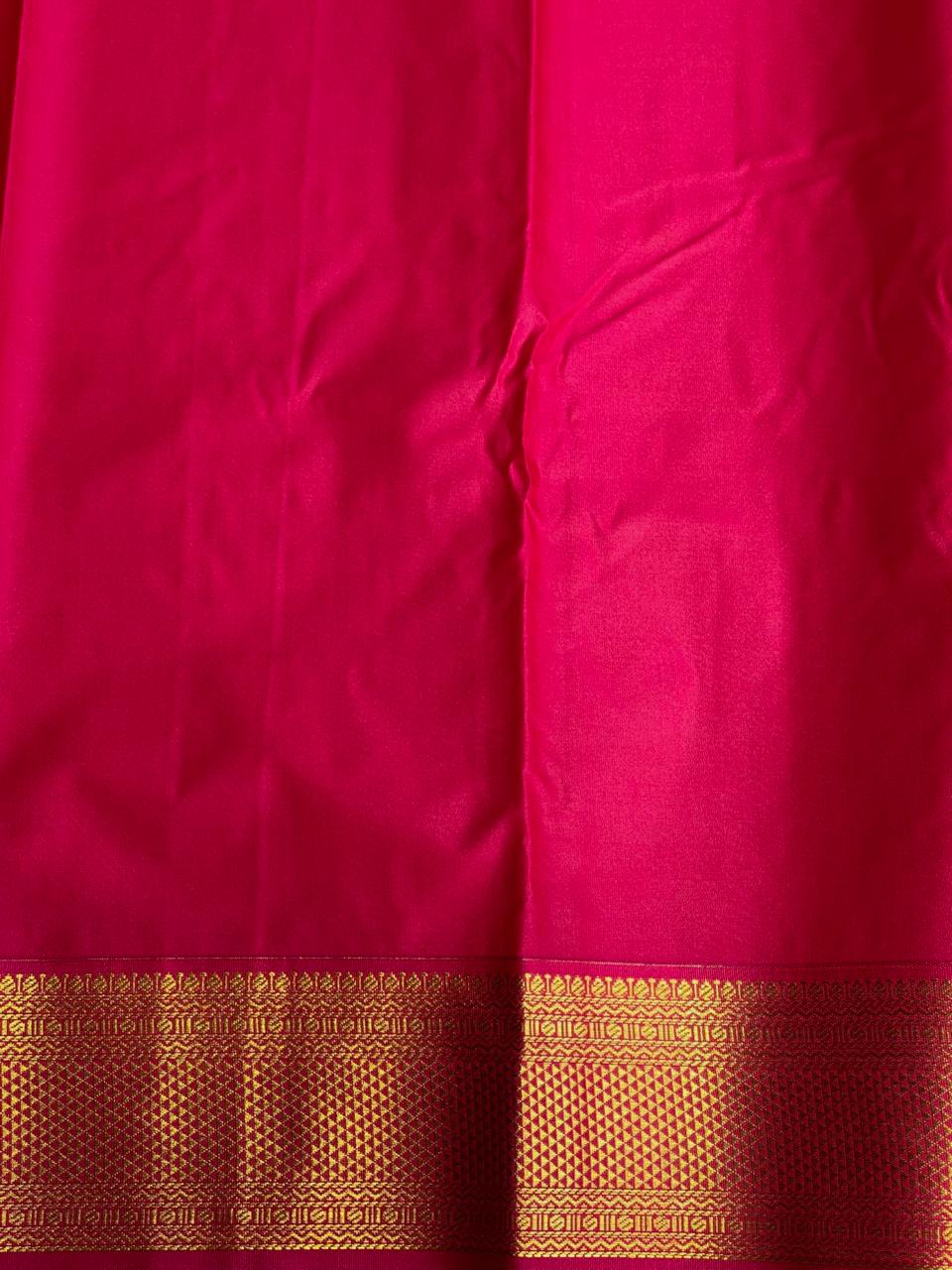 Sandal and magenta kanchipuram silk saree- PSSR260