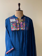 Blue Pure mul chanderi salwar set -SMUL21-SIZE40