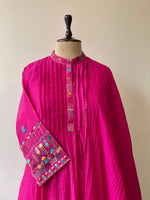 Rani pink Pure mul chanderi salwar set -SMUL23-SIZE40