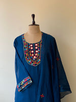 Blue mul chanderi salwar set -SMUL30- SIZE42