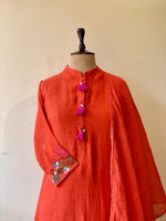 Orange Pure mul chanderi salwar set -SMUL32- SIZE38