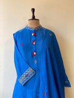 Blue Pure mul chanderi salwar set -SMUL33- SIZE42