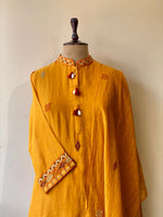 Yellow Pure mul chanderi salwar set -SMUL34- SIZE44