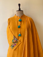 Yellow Pure mul chanderi salwar set -SMUL35- SIZE38