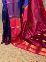 Blue and Magenta semi kanchipuram soft silk saree - PSSN143