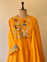 Yellow Pure mul chanderi salwar set -SMUL40- SIZE42