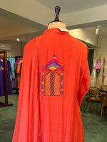 Orange Pure mul chanderi salwar set -SMUL41- SIZE44