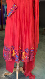 Orange Pure mul chanderi salwar set -SMUL41- SIZE44