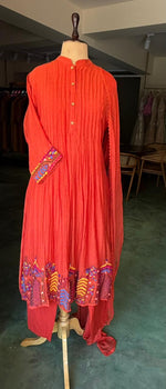 Orange Pure mul chanderi salwar set -SMUL41- SIZE44