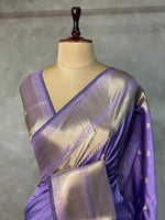 Lavender Banarasi silk Saree - RUK1E