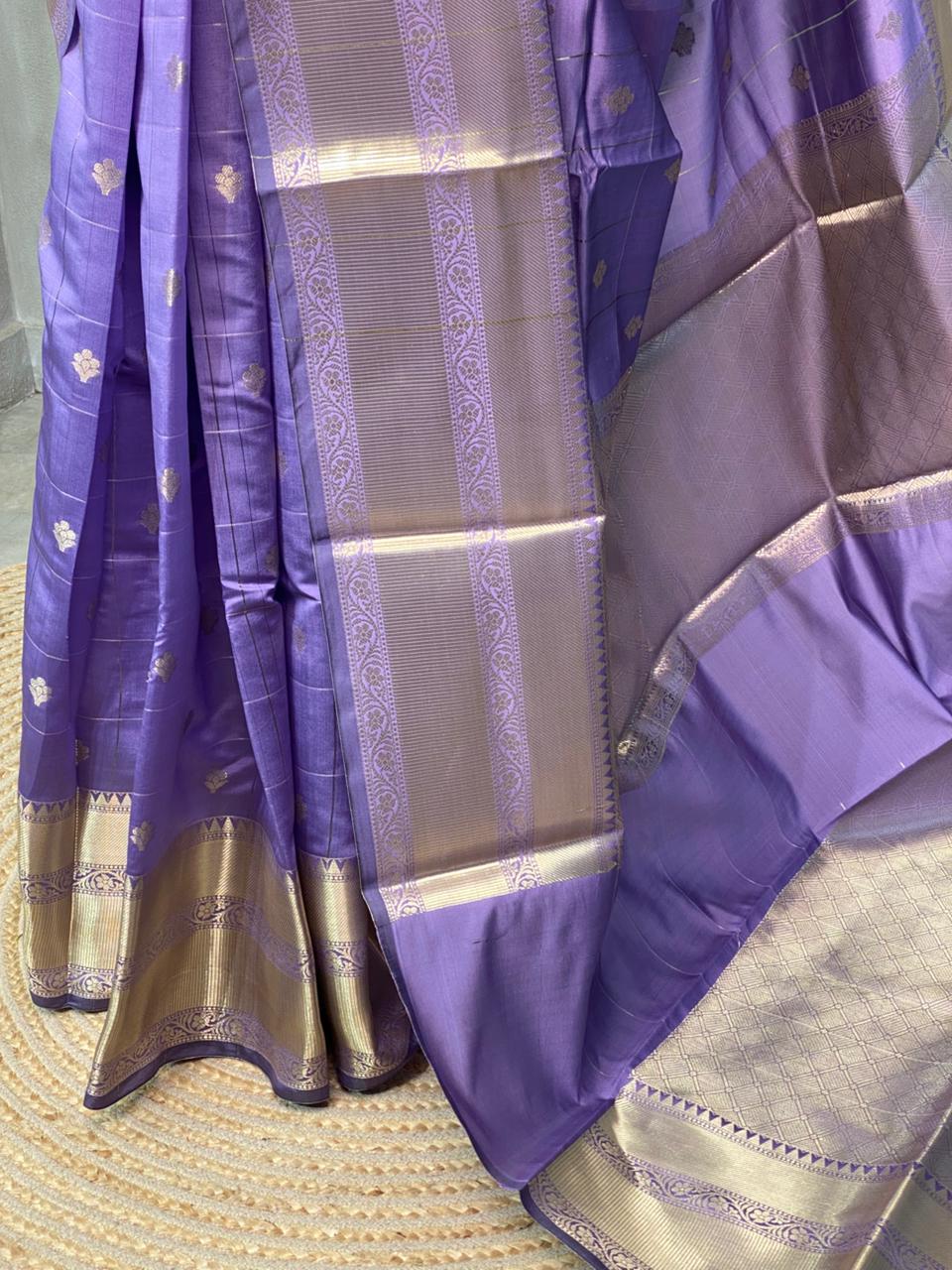 Lavender Banarasi silk Saree - RUK1E