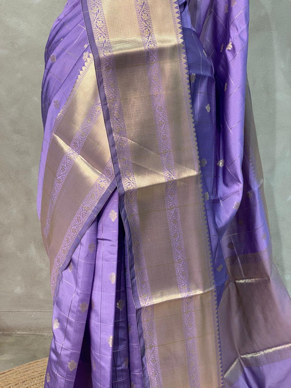 Lavender Banarasi silk Saree - RUK1E